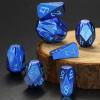 FONVGOGO Metal DND Dice Set - 7 Pcs Unique Cool Polyhedral D and D Dice with Cardboard Box for Dungeon and Dragons, RPG, Tabletop, Role Playing Games (Blue Blue) view 3
