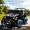 24V Ride on Toys for Big Kids, 2 Seater Ride on Car w/Remote Control, 4x4 Ride-on Truck with 4 Motors, 3 Speeds Adjustable, 4 LED Lights, Bluetooth & Music, Electric Car for Kids Toddlers 3-8, Black view 2