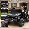 24V Ride on Toys for Big Kids, 2 Seater Ride on Car w/Remote Control, 4x4 Ride-on Truck with 4 Motors, 3 Speeds Adjustable, 4 LED Lights, Bluetooth & Music, Electric Car for Kids Toddlers 3-8, Black view 4
