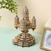 3D Wooden Puzzle Castle Model Kit, DIY Handcraft Assembly Castle Model with LED Lights, Educational Desk Ornament Stress Relief Home Decor Gift for Adults (521PCS) view 3