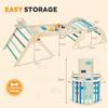 NEWBULIG Pikler Triangle Set, Montessori Wooden Kids Climbing Frame, Indoor Outdoor Jungle Gym with Climbing Net & Ramp, Playground Jungle Gym for Toddlers, Stable Anti-Slip Design view 2