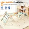 NEWBULIG Pikler Triangle Set, Montessori Wooden Kids Climbing Frame, Indoor Outdoor Jungle Gym with Climbing Net & Ramp, Playground Jungle Gym for Toddlers, Stable Anti-Slip Design view 4