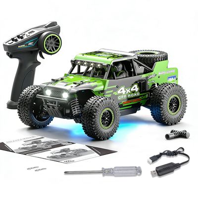 ConGamefun SG202-PRO 1/20 Scale RC Crawler Car, 2.4G 4WD Remote Control Rock Crawler Off Road with LED Lights and Proportional Steering, Gifts for Adults & Youth (Green)