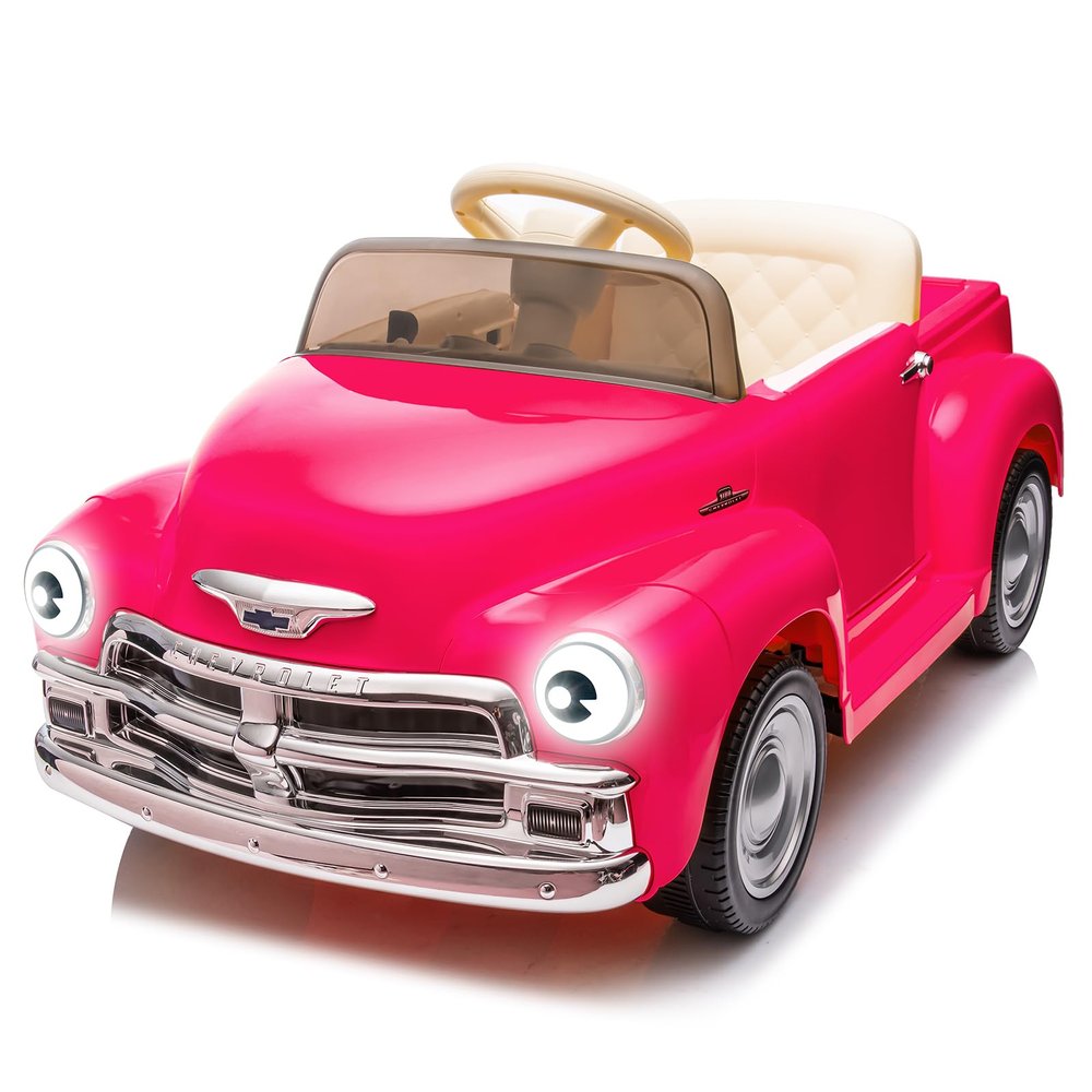 12V Kids Electric Ride-on Car, Licensed Chevrolet 3100 Truck Toy, 2.4g Remote Control, 3 Speeds, Spring Suspension, LED Lights & Music, Retro Style Gift for Ages 3-8