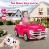 12V Kids Electric Ride-on Car, Licensed Chevrolet 3100 Truck Toy, 2.4g Remote Control, 3 Speeds, Spring Suspension, LED Lights & Music, Retro Style Gift for Ages 3-8 view 3