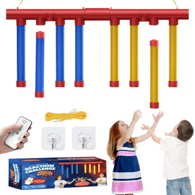 Reflex Drop Sticks Games, 3 Speeds Solo/Dual Play, Reaction Toy for Party