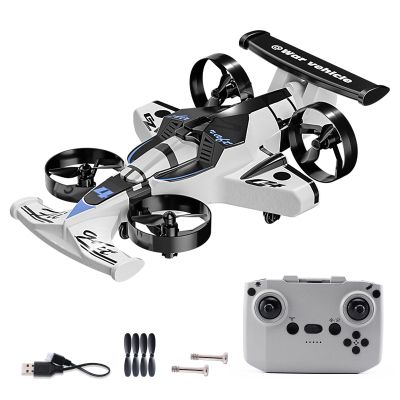 2-in-1 Flying Car & Stunt Drone, Racing Drift Aircraft2in1 RC Quadcopter & Flying Car Toys for Age 14 Boys Small Micro Indoor Remote Control Flying Car Toy (White)