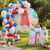 146 Pcs Farm Animals Arch Backdrop Cover Cylinder Stand Covers balloons set for party Photo Props 7.2 feet Animal Round Backdrop Covers for Farmhouse Country Birthday Baby Shower Ceremony Party Decor view 1