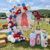 146 Pcs Farm Animals Arch Backdrop Cover Cylinder Stand Covers balloons set for party Photo Props 7.2 feet Animal Round Backdrop Covers for Farmhouse Country Birthday Baby Shower Ceremony Party Decor view 4
