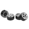 4PCS 1.9in RC Rims, Universal Fit Wheel Rim Set, Strong Support 8 Spokes Beadlock Wheels for Axial SCX10 SCX10 II SCX10 III, Zinc Alloy and Steel Construction with Enhanced Stabili (Silver) view 2
