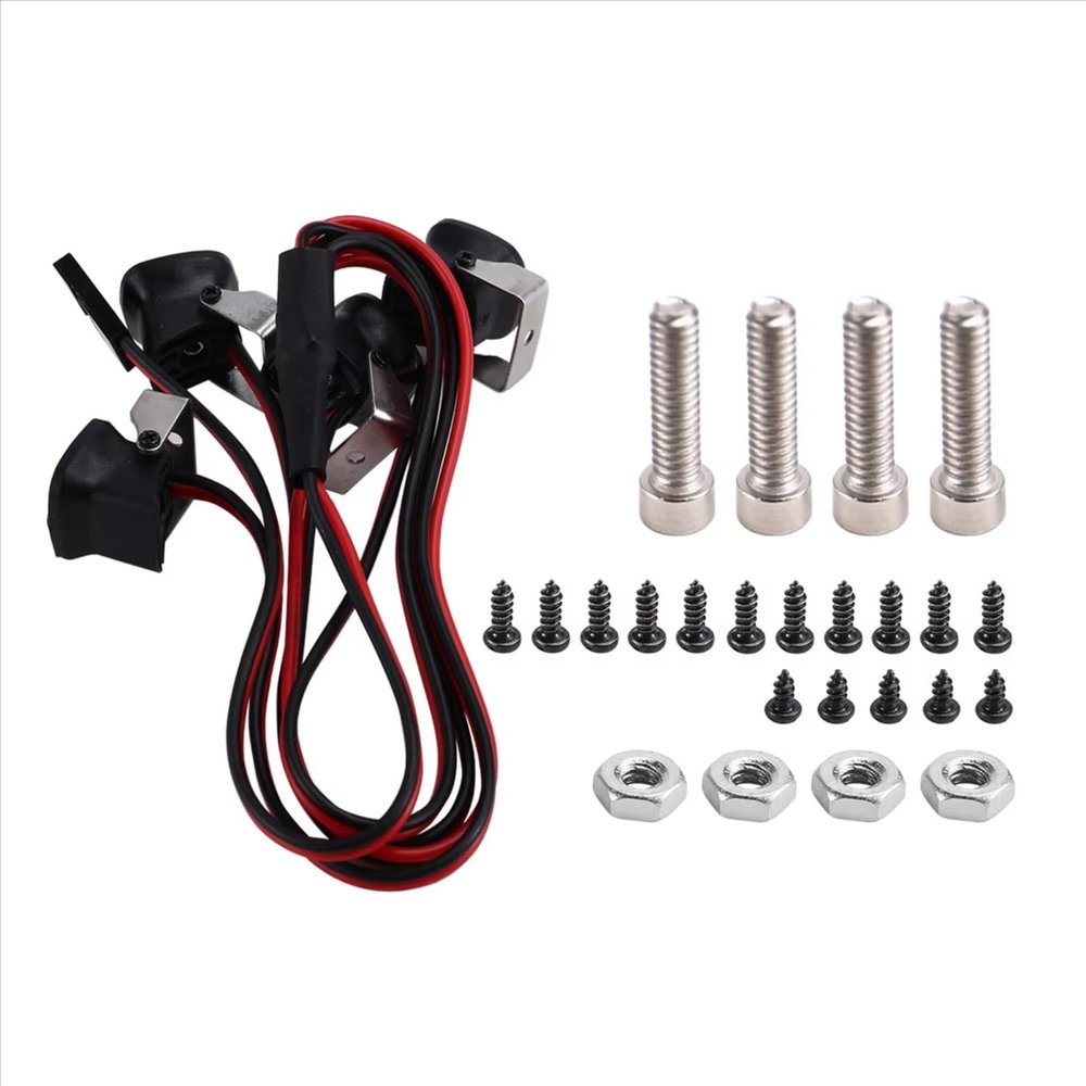RC Car Light Strips Kit For Axial For SCX10 III For Trx-4 For Trx-6 1/10 Lights Spotlight RC Crawler Car Truck Decoration Parts Red Light