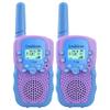 LOUKIENE Walkie Talkies for Kids 22 Channels 2 Way Radio Toy, Toys for 3-12 Year Old Boys Girls, with Backlit LCD Flashlight, 3 Kilometer Range for Outside, Camping, Hiking (1 Pair, Purple Blue) view 1
