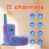 LOUKIENE Walkie Talkies for Kids 22 Channels 2 Way Radio Toy, Toys for 3-12 Year Old Boys Girls, with Backlit LCD Flashlight, 3 Kilometer Range for Outside, Camping, Hiking (1 Pair, Purple Blue) view 2