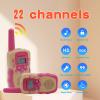 LOUKIENE Walkie Talkies for Kids 22 Channels 2 Way Radio Toy, Toys for 3-12 Year Old Boys Girls, with Backlit LCD Flashlight, 3 Kilometer Range for Outside, Camping, Hiking (1 Pair, Yellow Pink) view 2
