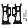 1 Pair RC Rear Lower Suspension Arms, Aluminum Alloy Swing Arm Replacement for MJX 14210 14209 1/14 Remote Control Car, Durable RC Car Suspension Arm with Secure Pins and Screws, S (Black) view 1