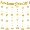 15th Birthday Decorations Girls Boys - 7 Pcs Gold Glitter Awesome Since 2011 Garland Banner Circle Dot Twinkle Star Hanging Streamer for 15 Year Old Party Decor view 1