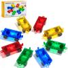 8PCS Magnetic Tiles Mini Cars Construction Set Compatible with Mini & Major Tiles, Magnet Car Easter Toys for 3+ Year Old Boys Girls Kids,STEM Educational Portable Travel Toys for Airplane,Car Play view 1
