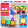 8PCS Magnetic Tiles Mini Cars Construction Set Compatible with Mini & Major Tiles, Magnet Car Easter Toys for 3+ Year Old Boys Girls Kids,STEM Educational Portable Travel Toys for Airplane,Car Play view 4