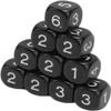20Pcs Black 6 Sided Number Dice, Round Corner Polyhedral Dice, 16mm for Board Games, Role Playing, Numeral Teaching view 2