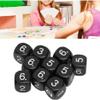 20Pcs Black 6 Sided Number Dice, Round Corner Polyhedral Dice, 16mm for Board Games, Role Playing, Numeral Teaching view 3