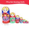 Otbushit 7Pcs/Set Russian Nesting Dolls, Wooden Matryoshka Doll Set with Girls Printing Effortless Disassembly & Assembly Nesting Dolls for Collection Decoration view 2