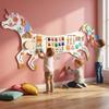 5FT Large Unicorn Activity Wall Busy Board Panels Wooden Learning Activity Center Montessori Sensory Wall Panel for Kids Interactive Educational Toy for Playroom Daycare Nursery Classroom Decor Gift view 2
