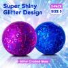 Paokoo Toddler Soccer Ball Size 3 - Glitter Heart & Cracked Glass Design - Sport Toy Ball for Babies, Toddlers, Kids Ages 1-3 3-8 Indoor Outdoor Play - Great Gift for Boys Girls view 3