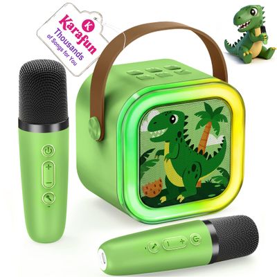 Mini Karaoke Machine for Kids, 2026 TOP Toys Birthday Gifts Ideas for Girls Ages 4, 5, 6, 7, 8, 9, 10, 12+ Years Old, Portable MP3 Player with 2 Wireless Mics for Family Home Party