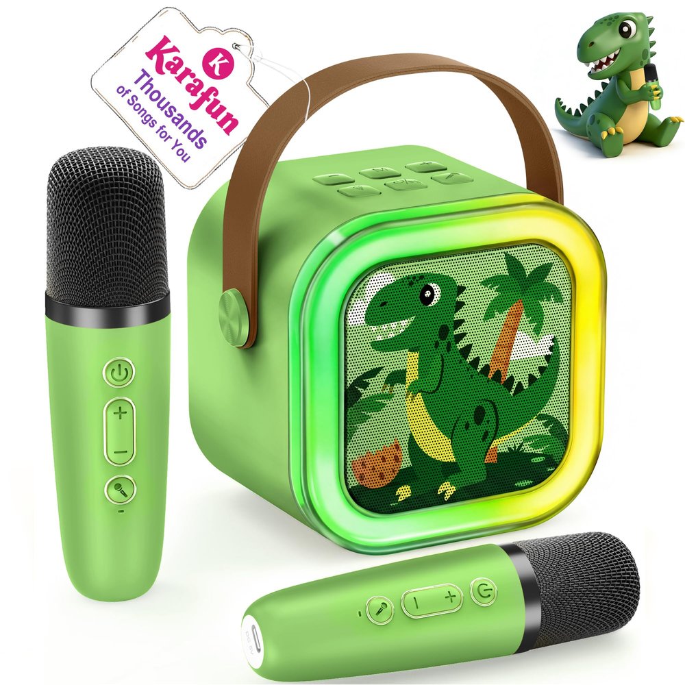 Mini Karaoke Machine for Kids, 2026 TOP Toys Birthday Gifts Ideas for Girls Ages 4, 5, 6, 7, 8, 9, 10, 12+ Years Old, Portable MP3 Player with 2 Wireless Mics for Family Home Party