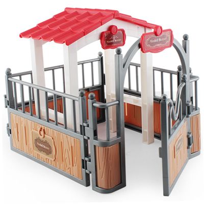 Owddddtnxc Horse Stable Playset Pavilion 7.3x5.5x6.3'' Plastic Horse Barn Playset Pavilion Imaginary & Creative Educational Toys Accessories for Lovers