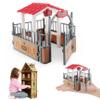 Owddddtnxc Horse Stable Playset Pavilion 7.3x5.5x6.3'' Plastic Horse Barn Playset Pavilion Imaginary & Creative Educational Toys Accessories for Lovers view 3