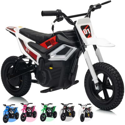24V Kids Electric Dirt Bike, 350w Motorcycle with 10 MPH Max Speed & 12-Mile Range,Rear Wheel Suspension, Twist Grip Throttle, Rubber Tires