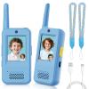 Video Walkie Talkies for Kids with 6 Voice Effects, Support Send Voice, Pictures, Emojis, and Selfies, Christmas Birthday Gifts for Kids Indoor Outdoor Camping(Blue/Blue) view 1