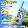Video Walkie Talkies for Kids with 6 Voice Effects, Support Send Voice, Pictures, Emojis, and Selfies, Christmas Birthday Gifts for Kids Indoor Outdoor Camping(Blue/Blue) view 2