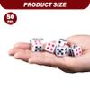 50Pcs Dice Set, Acrylic 6 Sided Dice, 8mm Mini with Black & Red Dots for Table Board Games, Teaching Math, Activity, Casino Theme, Party Favors view 3