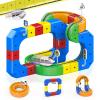 3D Anti-Gravity Electric Train Set for Kids Ages 3-8 - 58 PCS Flexible DIY Race Track Building Toy(33 Track Blocks, 1 Motorized Train, Accessories), STEM Educational Birthday Gift for Boys Girls view 1