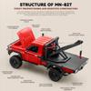 ConGamefun 1/12 Scale Remote Control Rock Crawler, 2.4G Full-Proportional 4WD RC Crawler Car with Functional Crane, Liftable Hook and 2-Speed, Gift for Engineering Enthusiasts (RTR/Red) view 3