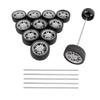12PCS Toy Wheel RC Car Rubber Tire Wheel with Round Rod Shaft Axles for RC Car Truck Robot Boat Helicopter DIY Model Toy Building Project (2.5x32mm) view 1