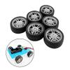 12PCS Toy Wheel RC Car Rubber Tire Wheel with Round Rod Shaft Axles for RC Car Truck Robot Boat Helicopter DIY Model Toy Building Project (2.5x32mm) view 2