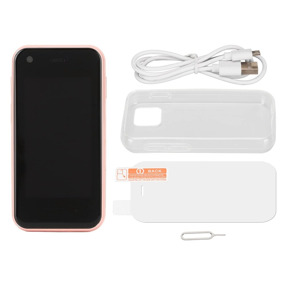 GOWENIC Mini Smartphone, 2.5 Inch Unlocked 3G Phone 1GB RAM 8GB ROM Quad Core Dual SIM HD Camera, with Lightweight Aviation Plastic Body, for Kids and Travel Backup (Roseate)
