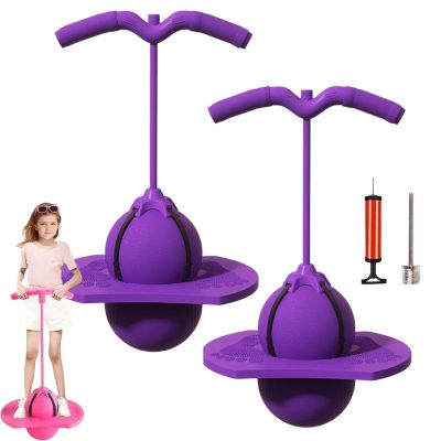 Balance Jumping Ball, Crazy Jumper Jump Ball for Kids & Adults -Balance Board with Handle, Indoor & Outdoor Fun, Perfect for Balance, Coordination, And Fitness (2*Purple)