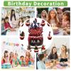13 Pcs Stranger TV Cake Decorations with 12pcs Cupcake Toppers, 1pcs Happy Birthday Cake Topper, Perfect for Theme Party and Birthday Celebrations view 4