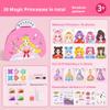 4-in-1 Dress Up Game Set Princess Fantasy Makeup, Pretty Pretty Princess Game, Girls Toy Kit with Diamond Art Painting & Dress Up Set, DIY Paper Makeup Arts and Crafts view 2