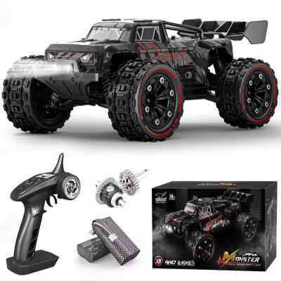 1:16 Scale All Terrain Fast RC Cars for Adults 40KPH, 4WD Electric Off-Road Remote Control Monster Truck with Metal Chassis, 2.4Ghz High Speed Car, Waterproof RC Truck with 2 Batteries for Boys & Kids