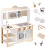 Gecheer Realistic Wooden Play Kitchen Set for Toddlers - Pretend Cooktop, Sink, and Dishwasher Fun view 2