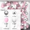 115pcs/set Pink White Silver Balloon Garland Arch Kit for Wedding, Anniversary, Baby Shower, Birthday Party Decorations view 2