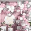 115pcs/set Pink White Silver Balloon Garland Arch Kit for Wedding, Anniversary, Baby Shower, Birthday Party Decorations view 4