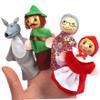 4Pcs/Set Hand Puppets for Kids, Little Red Riding Hood Hand Puppets Toy Interactive Role Playing Cartoon Puppet Theater for Kids Toddler Storytelling view 1