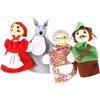 4Pcs/Set Hand Puppets for Kids, Little Red Riding Hood Hand Puppets Toy Interactive Role Playing Cartoon Puppet Theater for Kids Toddler Storytelling view 2