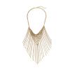 Bohemian Handmade Multi Strand Chain Metal Tassel Pendant Necklace,golden,51+7cm view 1